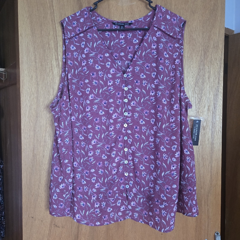 Zac & Rachel Purple Floral Blouse
